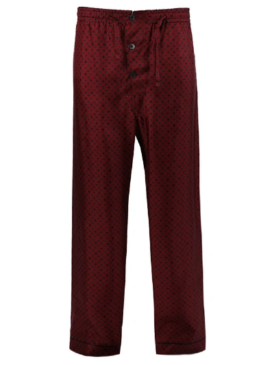 Maison Margiela Silk Three-button Pajama Pants In Burgundy