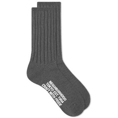 Neighborhood Rib Socks In Grey