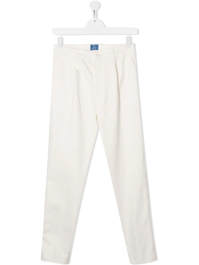 Fay Teen Straight Leg Trousers In White