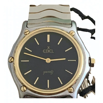 Pre-owned Ebel Sportwave Black Gold And Steel Watch