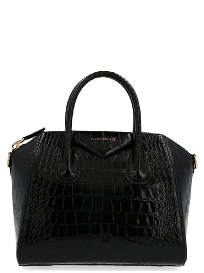 Givenchy Small Antigona Embossed Tote Bag In Black
