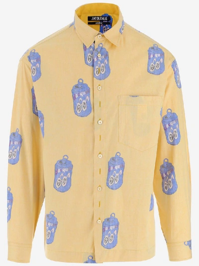 Jacquemus Jacques Long Sleeve Button Down In Yellow