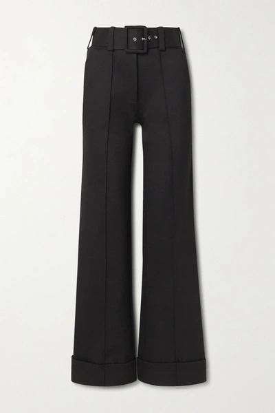 Victoria Victoria Beckham Belted High-rise Jersey Pants In Black