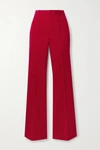 Saint Laurent High-waisted Straight-leg Trousers In Brick