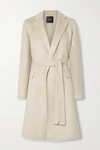 THEORY NEW DIVIDE BELTED WOOL AND CASHMERE-BLEND COAT