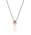 GUCCI BEE FAUX PEARL AND CRYSTAL-EMBELLISHED NECKLACE,P00487163