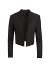 Alice And Olivia Harvey Suede Combo Jacket In Black