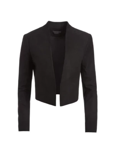 Alice And Olivia Harvey Suede Combo Jacket In Black