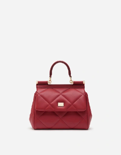 Dolce & Gabbana Handbags - Small Sicily Bag In Aria Matelassé Calfskin In Red
