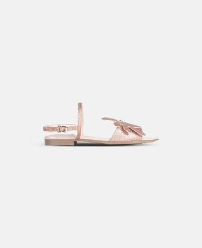 Stella Mccartney Kids' Faux Leather Sandals W/ Glitter Crab In Pink