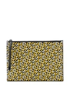 KENZO LOGO PRINT LEATHER CLUTCH BAG