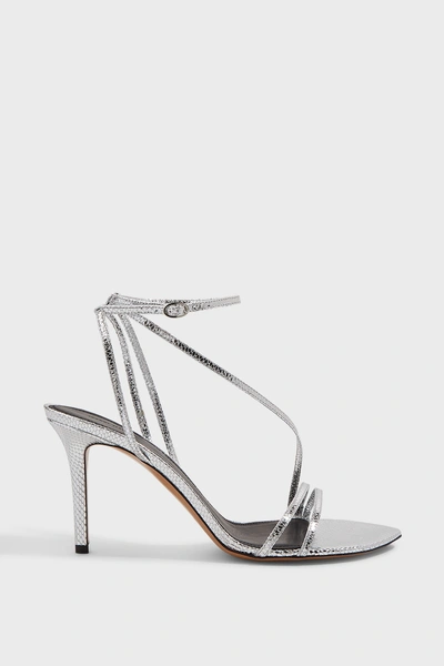 Isabel Marant Axee Python-leather Sandals In Silver