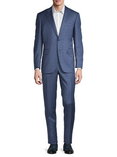 Canali Tonal Check Wool Suit In Light Blue | ModeSens