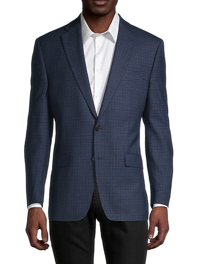 Lauren Ralph Lauren Men's Regular-fit Check Wool-blend Jacket In Blue