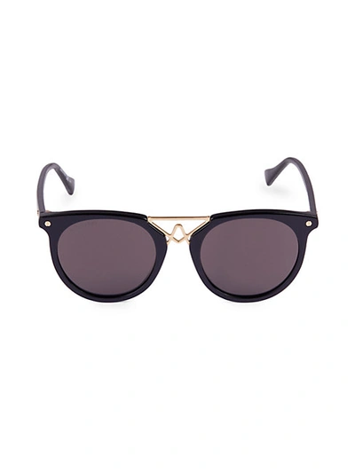 Altuzarra 50mm Round Sunglasses In Shiny Black