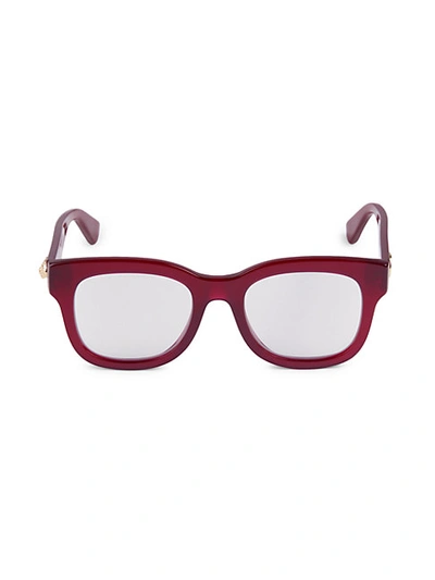 Gucci 50mm Square Optical Glasses In Dark Burgundy