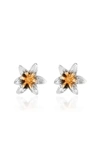 BERNARD JAMES LILY 14K YELLOW AND WHITE GOLD EARRINGS,831615