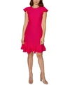 BETSEY JOHNSON RUFFLE-HEM SHEATH DRESS