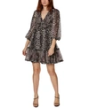 BETSEY JOHNSON ALLOVER ANIMAL-PRINT BABYDOLL DRESS