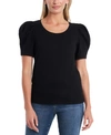 1.state Puff Ruched Sleeve T-shirt In Rich Black