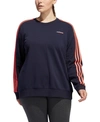 ADIDAS ORIGINALS ADIDAS PLUS SIZE FLEECE CREWNECK SWEATSHIRT