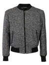 DOLCE & GABBANA HOUNDSTOOTH RIBBED BOMBER,11483851