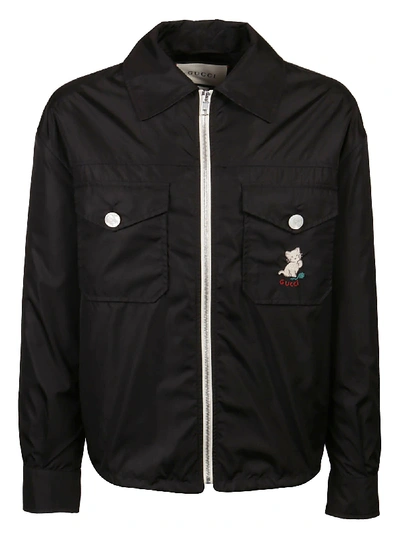 Gucci Zipped Bomber In Black