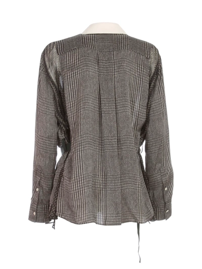 Sacai Glencheck Blouse L/s In Beige