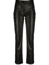 OFF-WHITE STRAIGHT LEG LEATHER TROUSERS