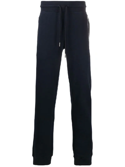 Moncler Coloured Bands Track Trousers In Dark Blue