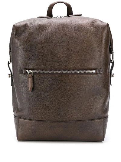 Ferragamo Gancini Embellished Backpack In Brown