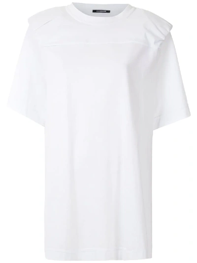 À La Garçonne Structured Shoulders T-shirt In White