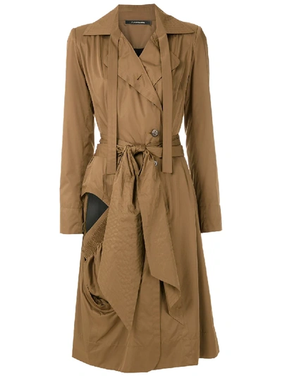 À La Garçonne Cut Out Trench Coat In Brown