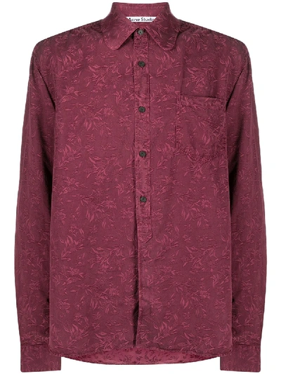 Acne Studios Floral Print Shirt In Red