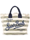 MC2 SAINT BARTH STRIPED LOGO PRINT BEACH BAG