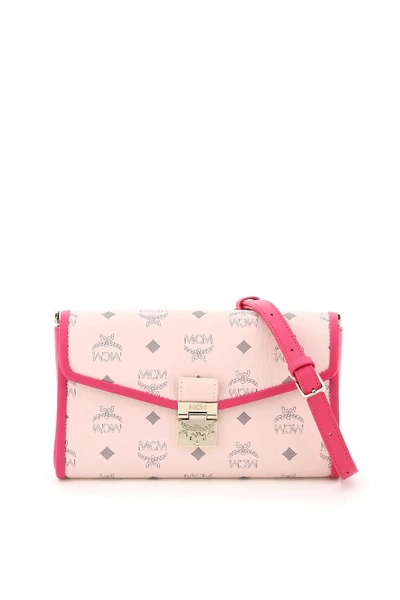 Mcm Millie Visetos Crossbody Bag In Pink,grey,fuchsia