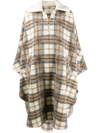 ISABEL MARANT ÉTOILE CHECKED WOOL-KNIT PONCHO