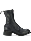 Guidi Front-zip Leather Boots In Black