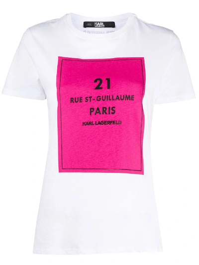 Karl Lagerfeld Logo Print Short-sleeved T-shirt In White