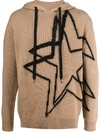 N°21 STAR INTARSIA KNITTED HOODIE