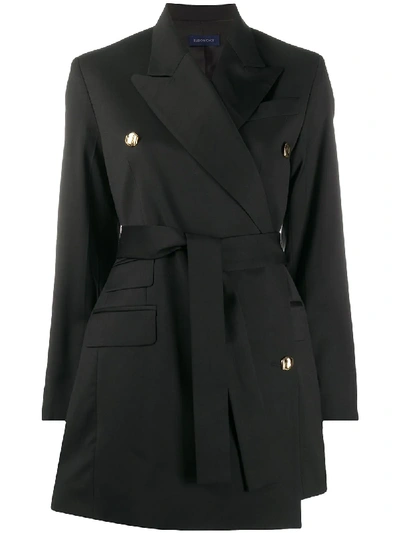 Eudon Choi Belted Double Breasted Coat In Black