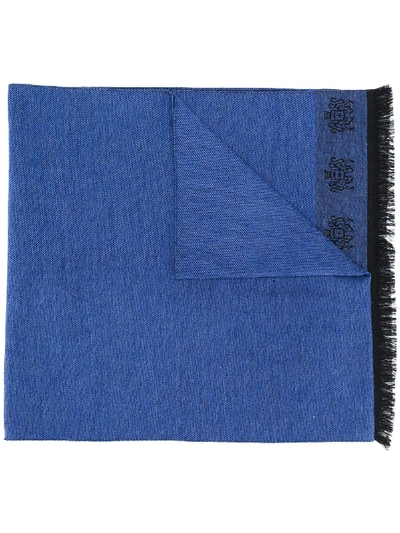 Church's Embroidered Logo Motif Scarf In Blue