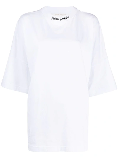 Palm Angels Logo-print Oversized Cotton-jersey T-shirt In White