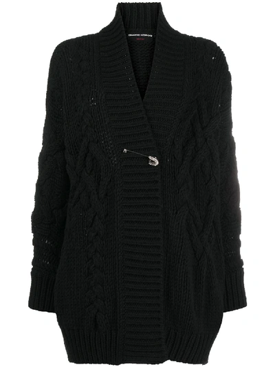 Ermanno Scervino Cable-knit Cardigan In Black