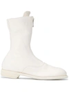 Guidi Front-zip Leather Boots In White