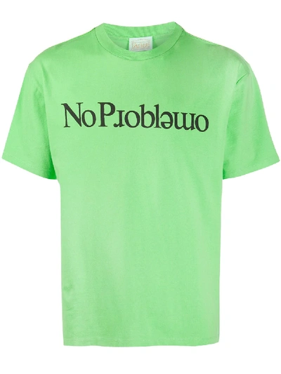 Aries No Problemo Cotton-jersey T-shirt In Green,black