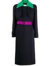 MSGM COLOUR-BLOCK BELTED COAT