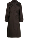 Low Classic Belted Double-breasted Trench Coat In Brown
