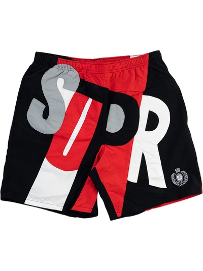 Supreme Big Letter Swimming Shorts In Black