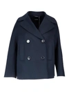 MAX MARA CONNIE PEA JACKET IN BLUE